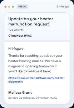 Example lead follow-up email preview